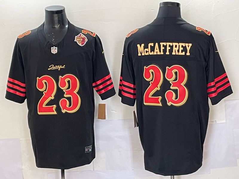 Men Nike San Francisco 49ers 23 Mccaffrey black 5th generation Limited NFL 2025 Jersey 0064